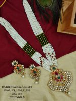 La Trendz Pearl Beaded Pan Shape Pendent Set For Women - Image 8