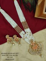 La Trendz Pearl Beaded Pan Shape Pendent Set For Women - Image 6