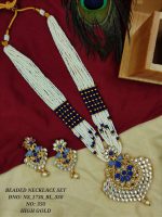 La Trendz Pearl Beaded Pan Shape Pendent Set For Women - Image 2