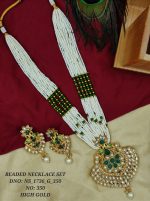 La Trendz Pearl Beaded Pan Shape Pendent Set For Women - Image 4