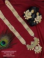 La Trendz Traditional Kundan Long Party Wear Necklace Set For Women - Image 4