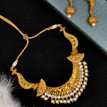 La Trendz Matte Polish Statement South Indian Necklace Set For Women