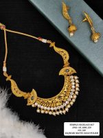 La Trendz Matte Polish Statement South Indian Necklace Set For Women - Image 6