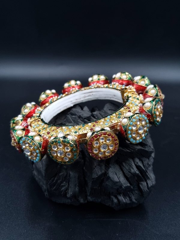 La Trendz Openable Round Shape Elegant Multi Color Kada Bangles For Women