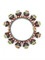 La Trendz Multicolored Gold Tone Kundan Bangle with Pearls For Women - Image 2