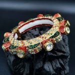 La Trendz Openable Round Shape Kundan Multi Color Kada Bangles For Women