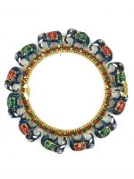 La Trendz Openable Elephant Enamel Blue Color Kada Bangles For Women - Image 3