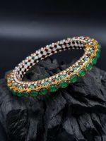 La Trendz Oval Polki Shape Openable Elegant Multi Color Kada Bangles For Women
