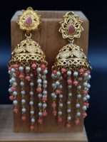 La Trendz Polki Gold Plated Punjabi Jhumki Earring For Women