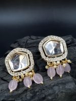 La Trendz Designer CZ Stone Studed Kundan Drop Earring For Women - Image 4