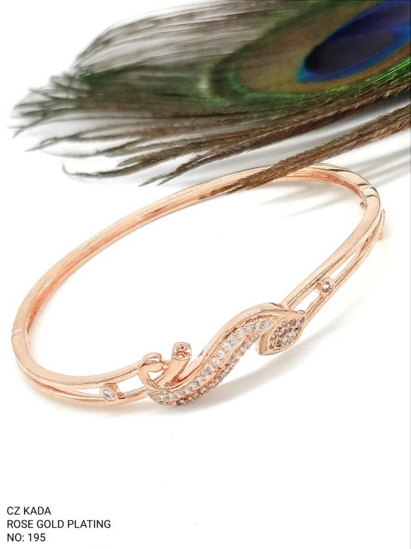 La Trendz Brass CZ Stone Glitzy White Elegant Kada For Women