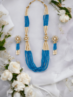 La Trendz Multi Layared Double Pendent Necklace Set For Women - Image 5