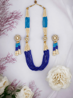 La Trendz Multi Layared Double Pendent Necklace Set For Women - Image 3