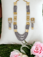 La Trendz Multi Layared Double Pendent Necklace Set For Women - Image 6