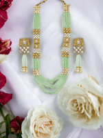 La Trendz Multi Layared Double Pendent Necklace Set For Women - Image 4