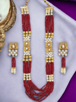 La Trendz Multi Layared Double Pendent Necklace Set For Women