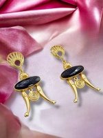 La Trendz Rajwadi Gold Polish Designer Antique Dangle Earring For Women - Image 5