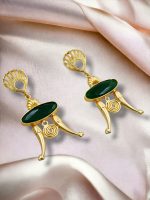 La Trendz Rajwadi Gold Polish Designer Antique Dangle Earring For Women - Image 3