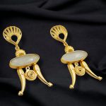 La Trendz Rajwadi Gold Polish Designer Antique Dangle Earring For Women