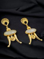 La Trendz Rajwadi Gold Polish Designer Antique Dangle Earring For Women