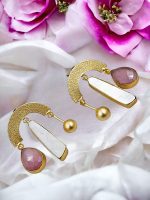 La Trendz Rajwadi Gold Polish Indo-Western Stud Drop Earrings For Women - Image 3