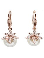 La Trendz Brass CZ Pearl Drop Party Wear Earring For Women - Image 2