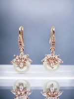 La Trendz Brass CZ Pearl Drop Party Wear Earring For Women