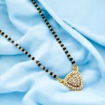 La Trendz American Diamond Rose Gold Plated Mangalsutra Pendant with Chain