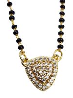 La Trendz American Diamond Rose Gold Plated Mangalsutra Pendant with Chain - Image 2