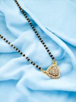 La Trendz American Diamond Rose Gold Plated Mangalsutra Pendant with Chain