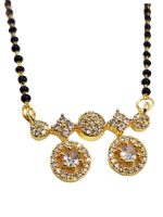 La Trendz American Diamond Rose Gold Plated Mangalsutra Pendant with Chain - Image 2