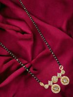 La Trendz American Diamond Rose Gold Plated Mangalsutra Pendant with Chain