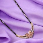 La Trendz American Diamond Rose Gold Plated Mangalsutra Pendant with Chain