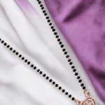 La Trendz American Diamond Rose Gold Plated Mangalsutra Pendant with Chain