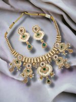La Trendz Antique Jewellery High Gold Polish Drop Party Wear Necklace Set For Women - Image 4
