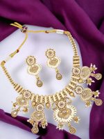 La Trendz Antique Jewellery High Gold Polish Drop Party Wear Necklace Set For Women