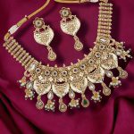 La Trendz Antique Jewellery Party Wear Gold Polish Antique Necklace Set