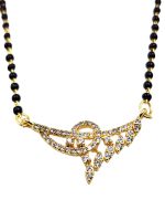 La Trendz American Diamond Rose Gold Plated Mangalsutra Pendant with Chain - Image 2