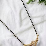 La Trendz American Diamond Rose Gold Plated Mangalsutra Pendant with Chain
