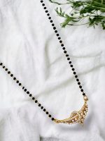 La Trendz American Diamond Rose Gold Plated Mangalsutra Pendant with Chain