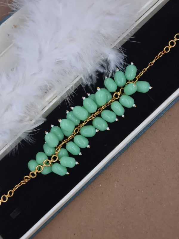 La Trendz Brass Handmade Ethnic Kundan Gold Polish Bracelet