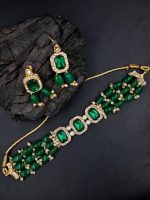 La Trendz Pearl Beaded White Choker Ethnic Necklace Set For Women