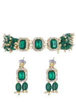 La Trendz Pearl Beaded White Choker Ethnic Necklace Set For Women - Image 2