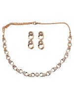 La Trendz Rose Gold Delicate CZ Necklace & Earring Set - Image 2