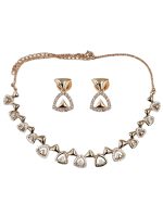 La Trendz Rose Gold Delicate CZ Necklace & Earring Set - Image 2
