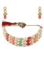 La Trendz Milticolor Beaded Multi-Layer Choker Necklace Set - Image 2