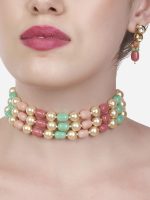 La Trendz Milticolor Beaded Multi-Layer Choker Necklace Set