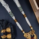La Trendz South Indian Peacock Pendent Necklace Set For Women