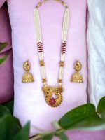 La Trendz South Indian Peacock Pendent Necklace Set For Women - Image 4