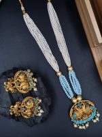 La Trendz South Indian Matte Polish Pendent Necklace Set For Women